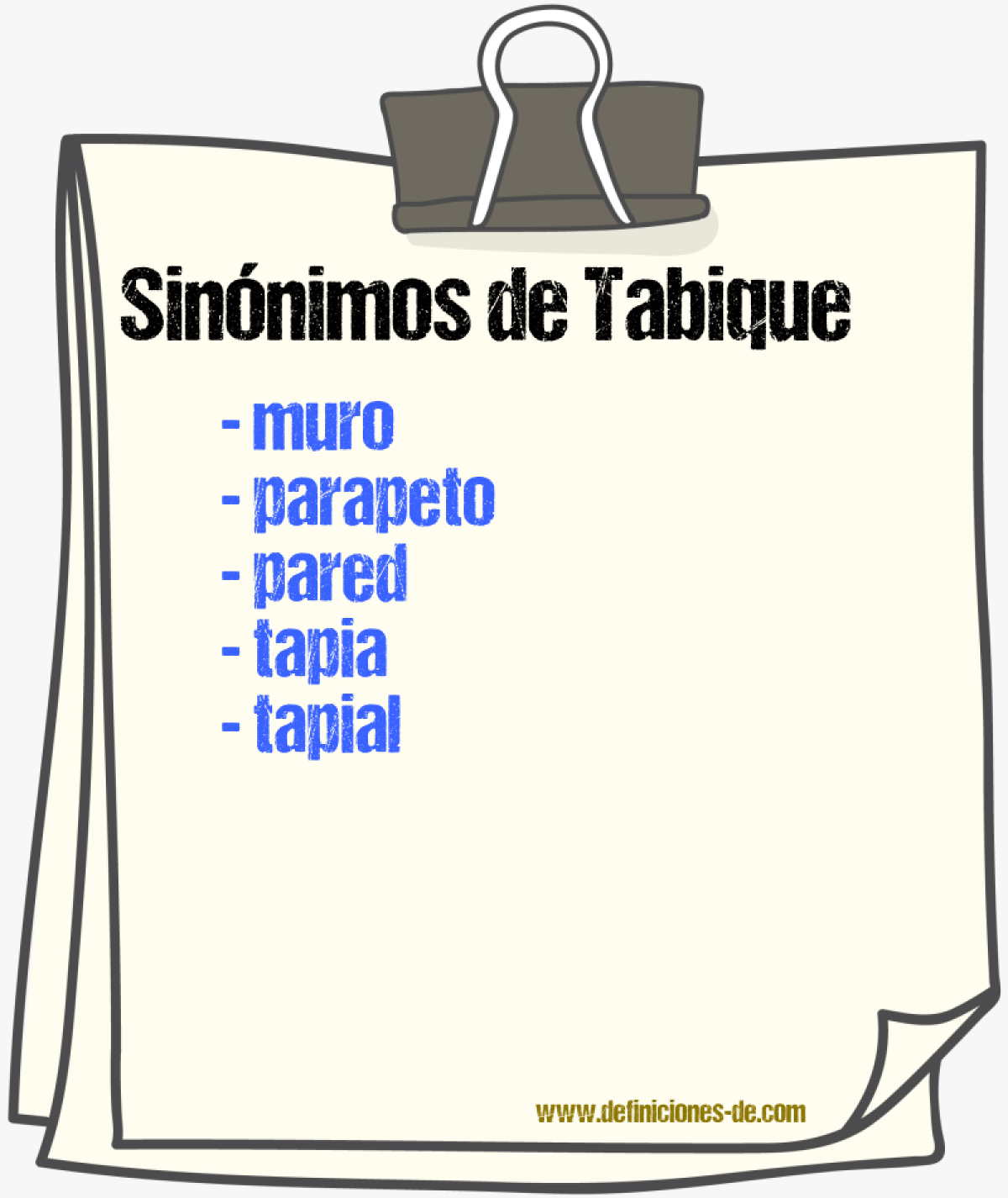 Sinnimos de tabique