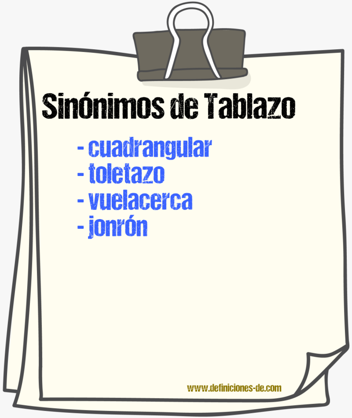 Sinnimos de tablazo