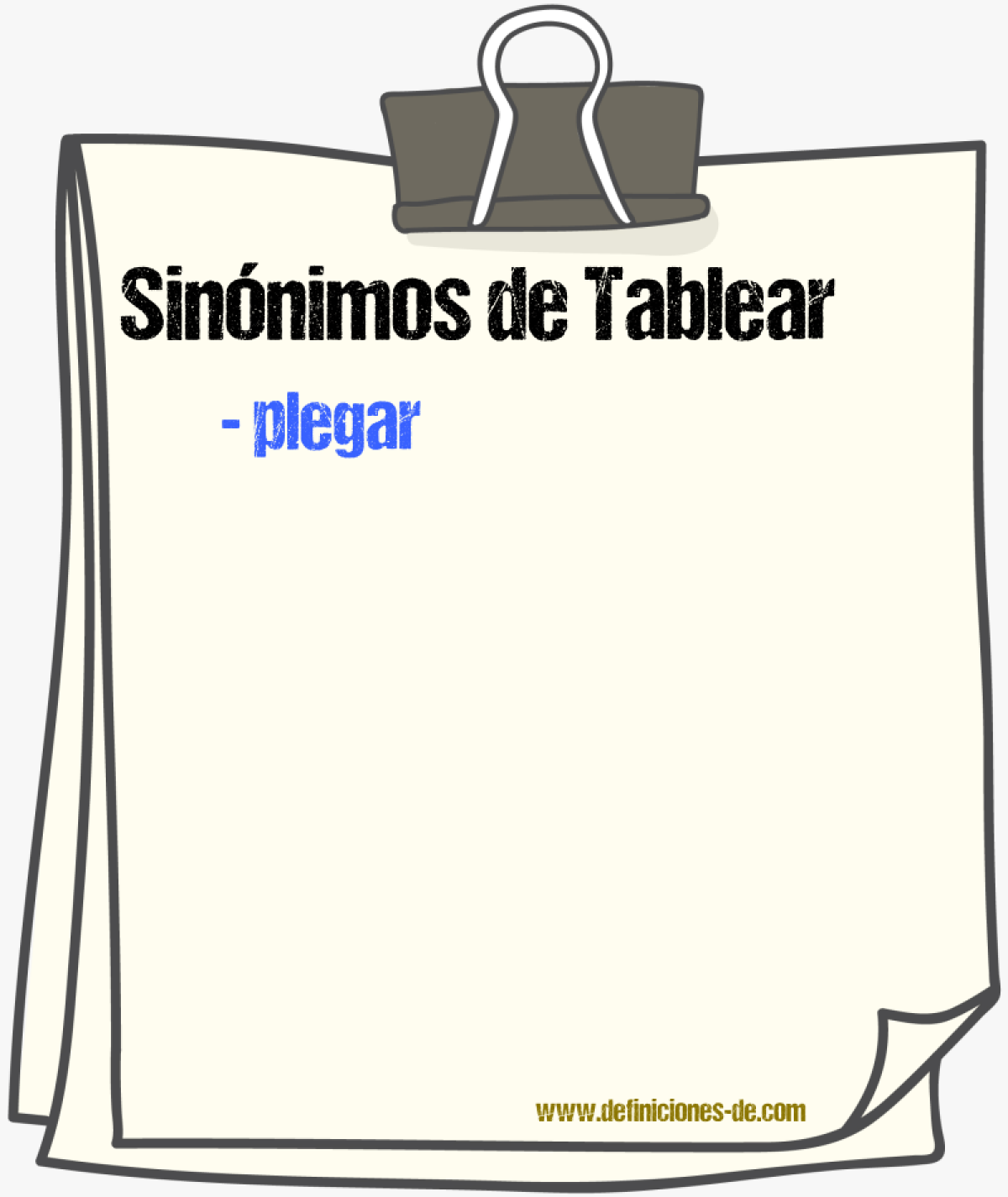 Sinnimos de tablear