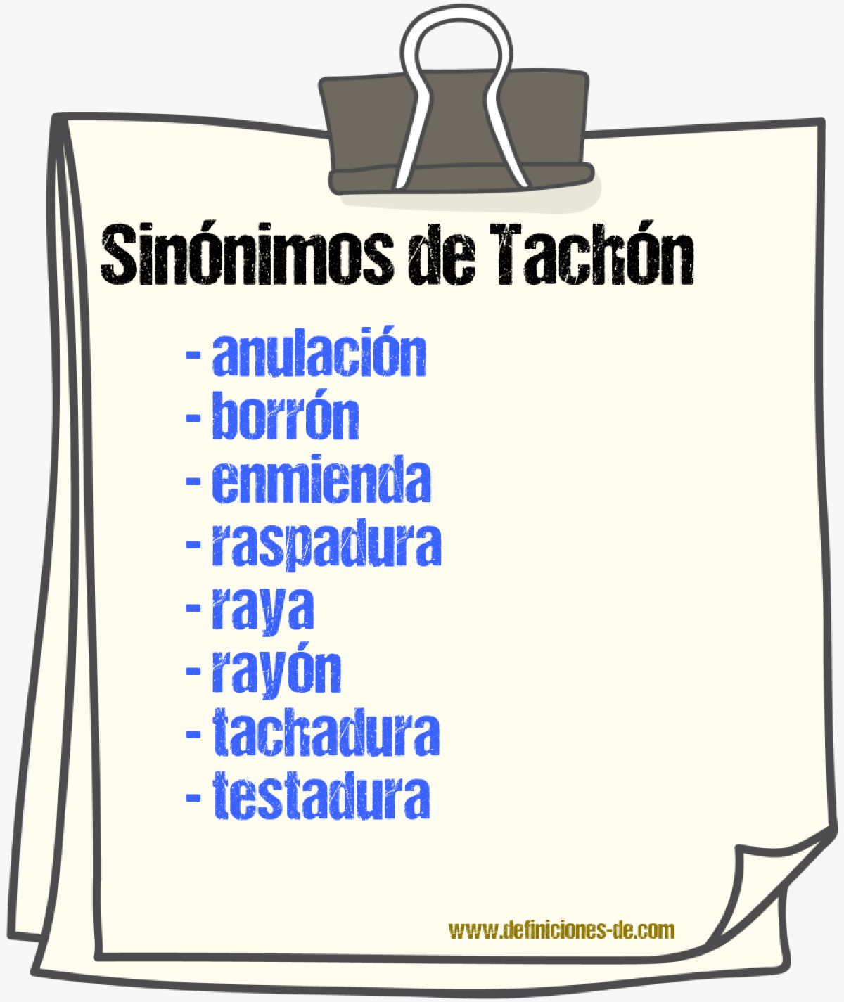 Sinnimos de tachn