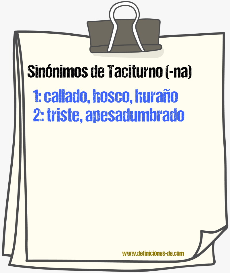 Sinnimos de taciturno