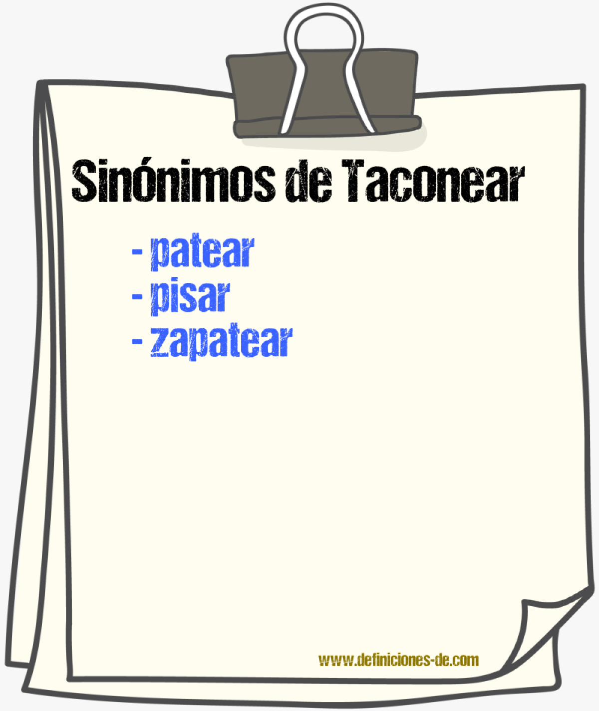 Sinnimos de taconear