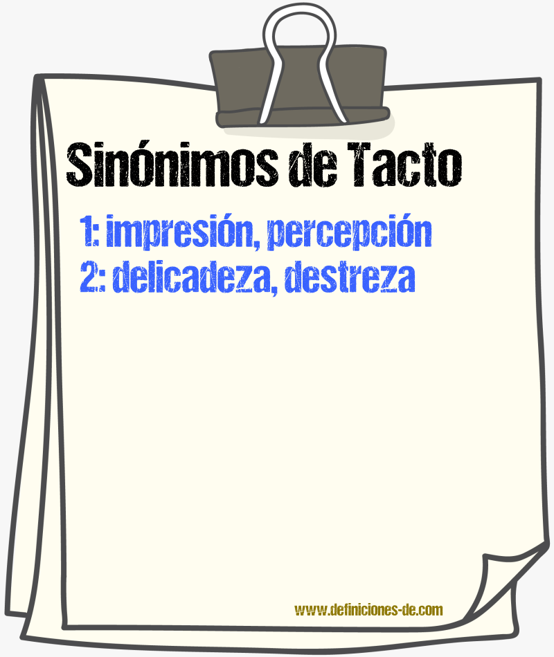 Sinnimos de tacto