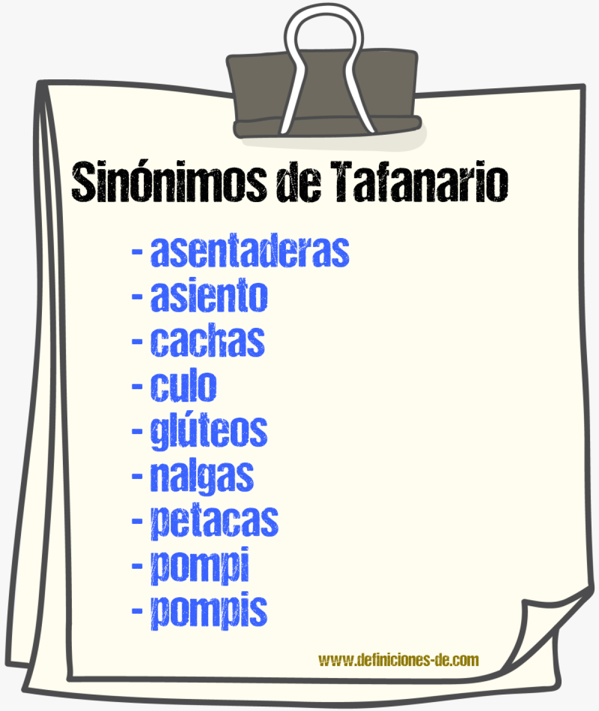 Sinnimos de tafanario