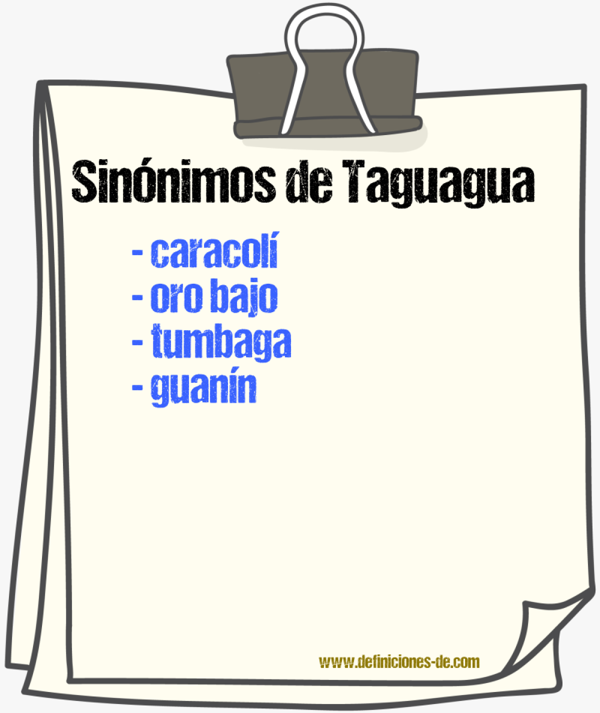 Sinnimos de taguagua