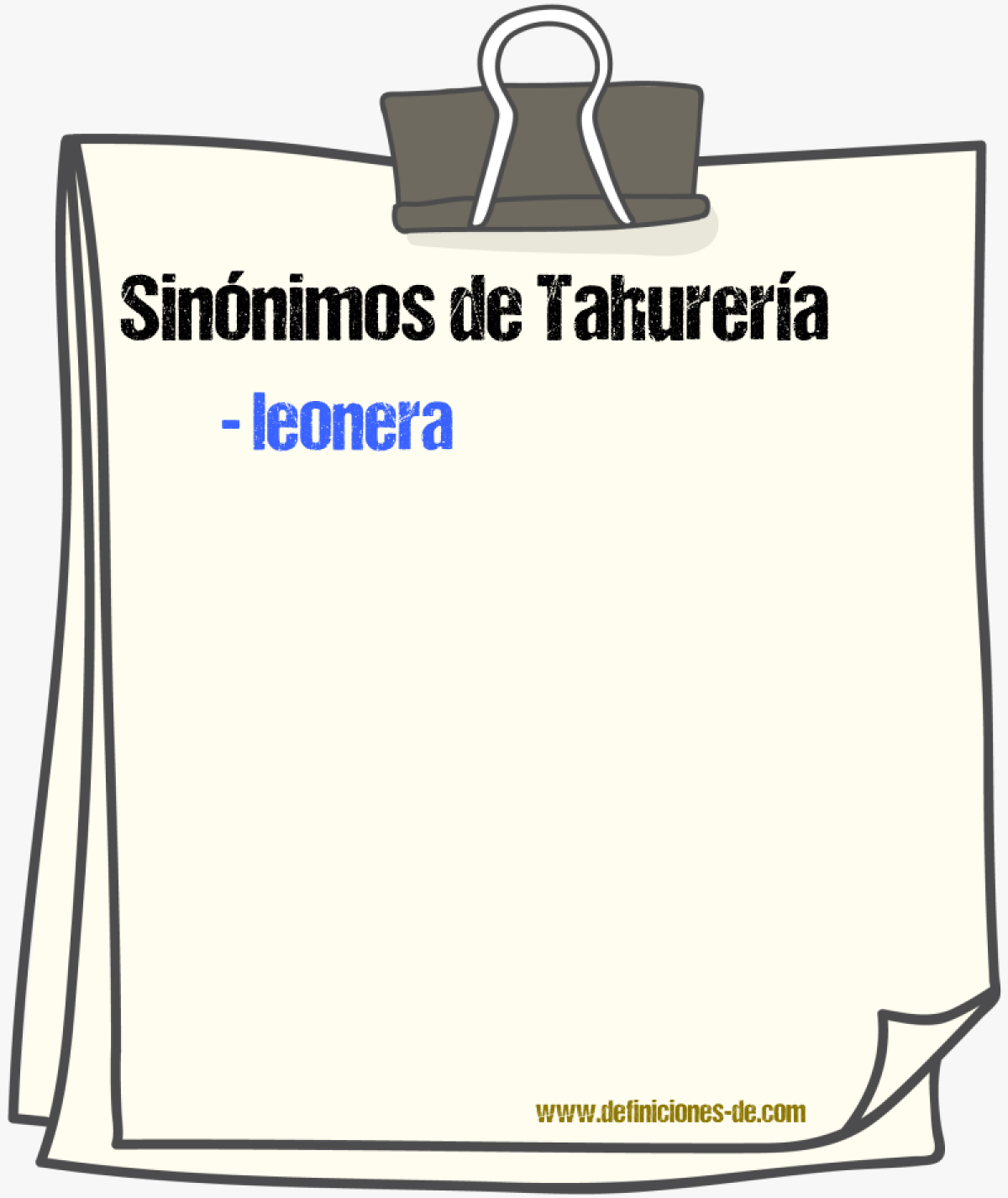 Sinnimos de tahurera