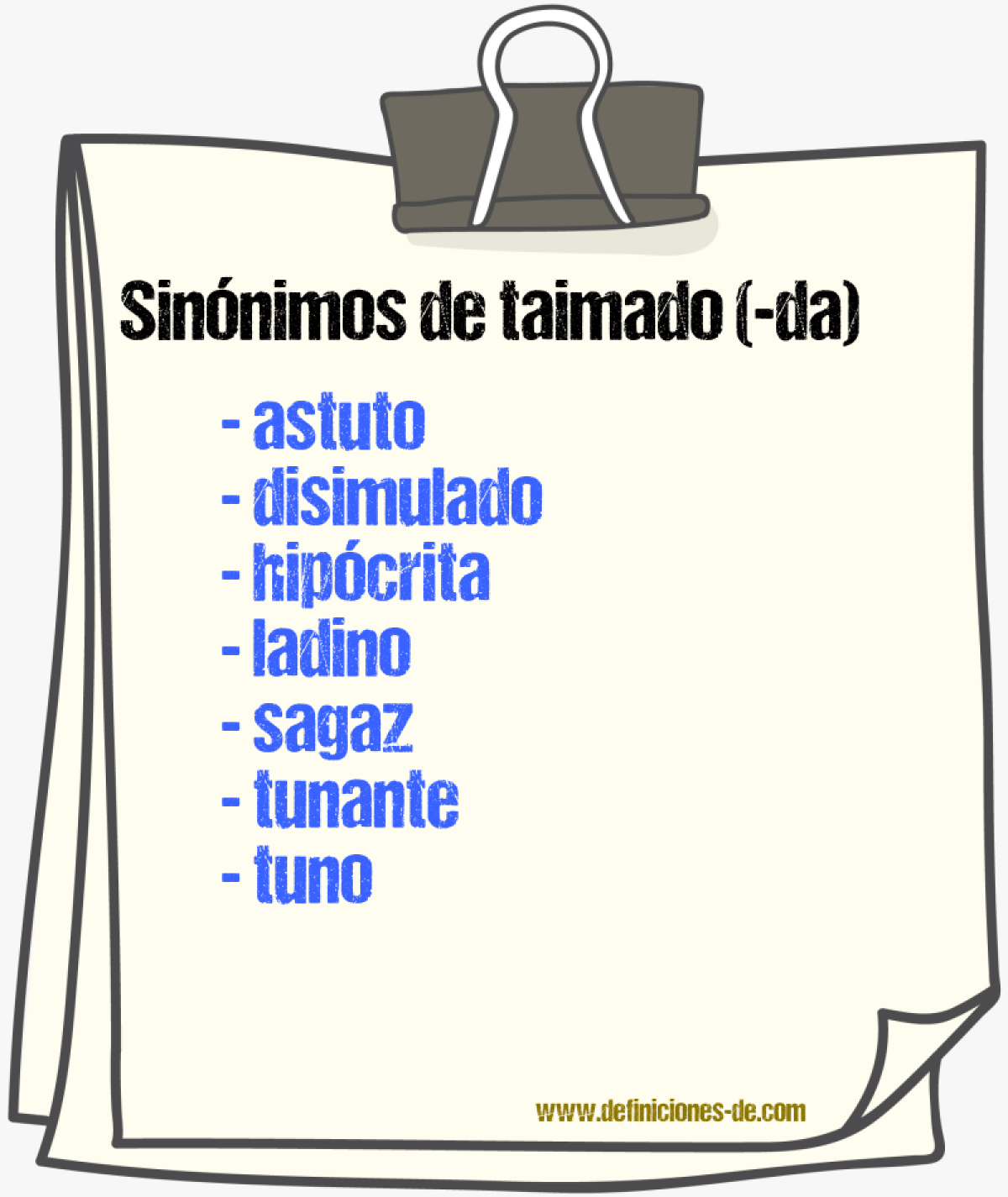 Sinnimos de taimado