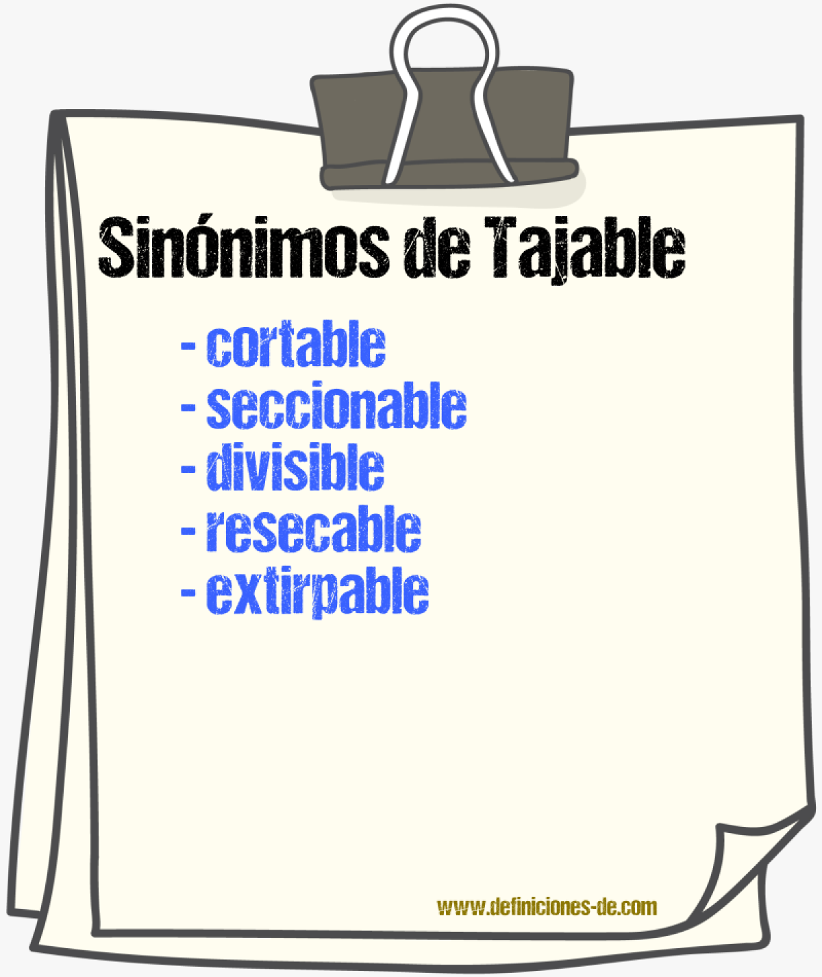 Sinónimos de tajable