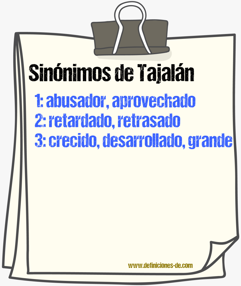 Sinnimos de tajaln