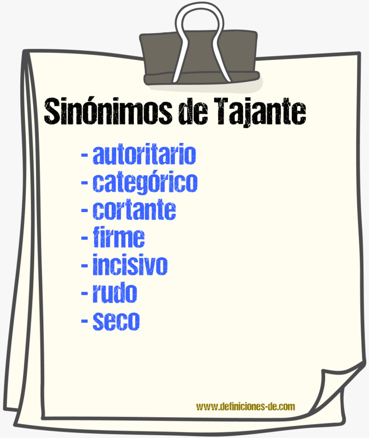 Sinnimos de tajante