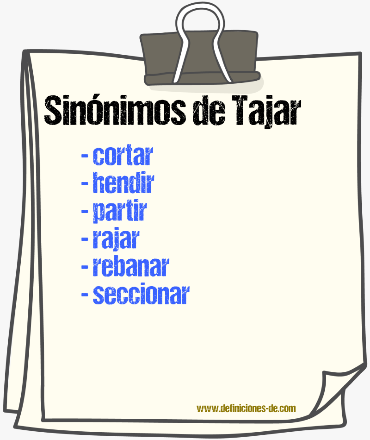 Sinnimos de tajar