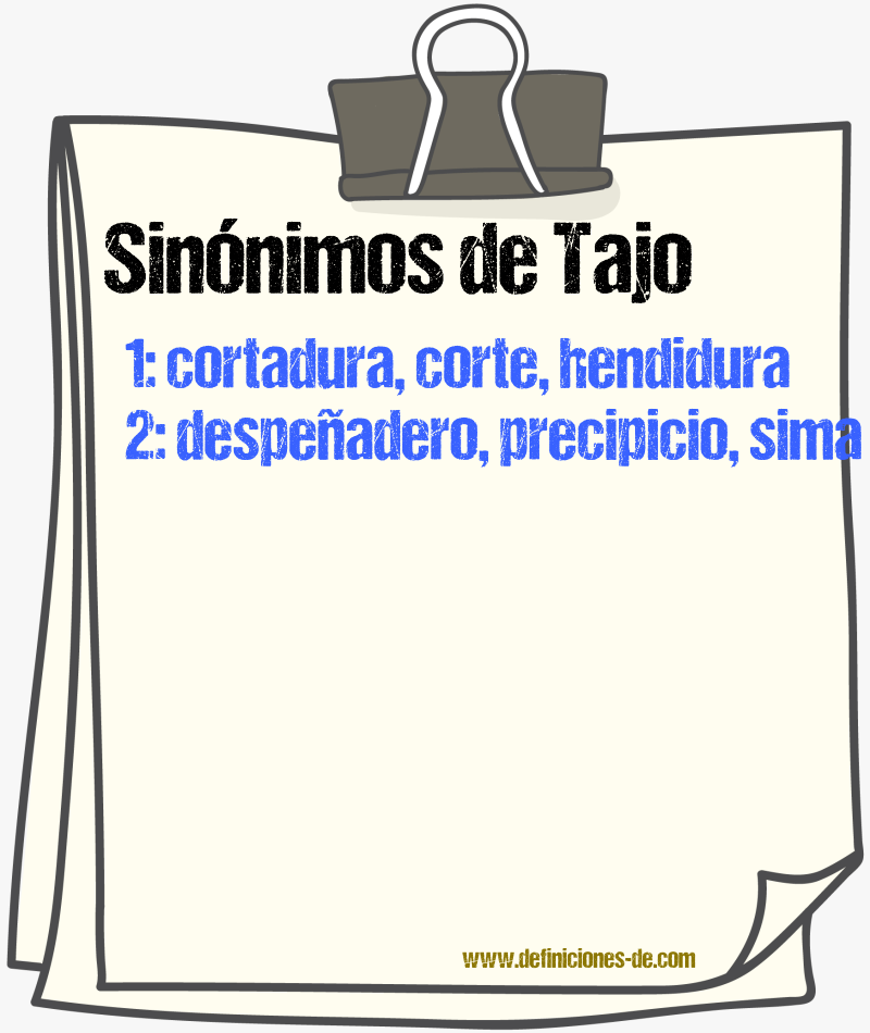 Sinnimos de tajo