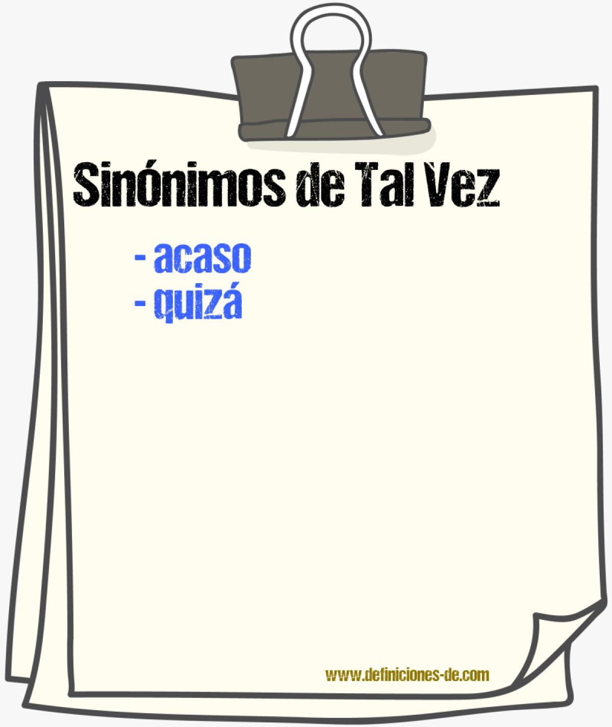 Sinnimos de tal vez