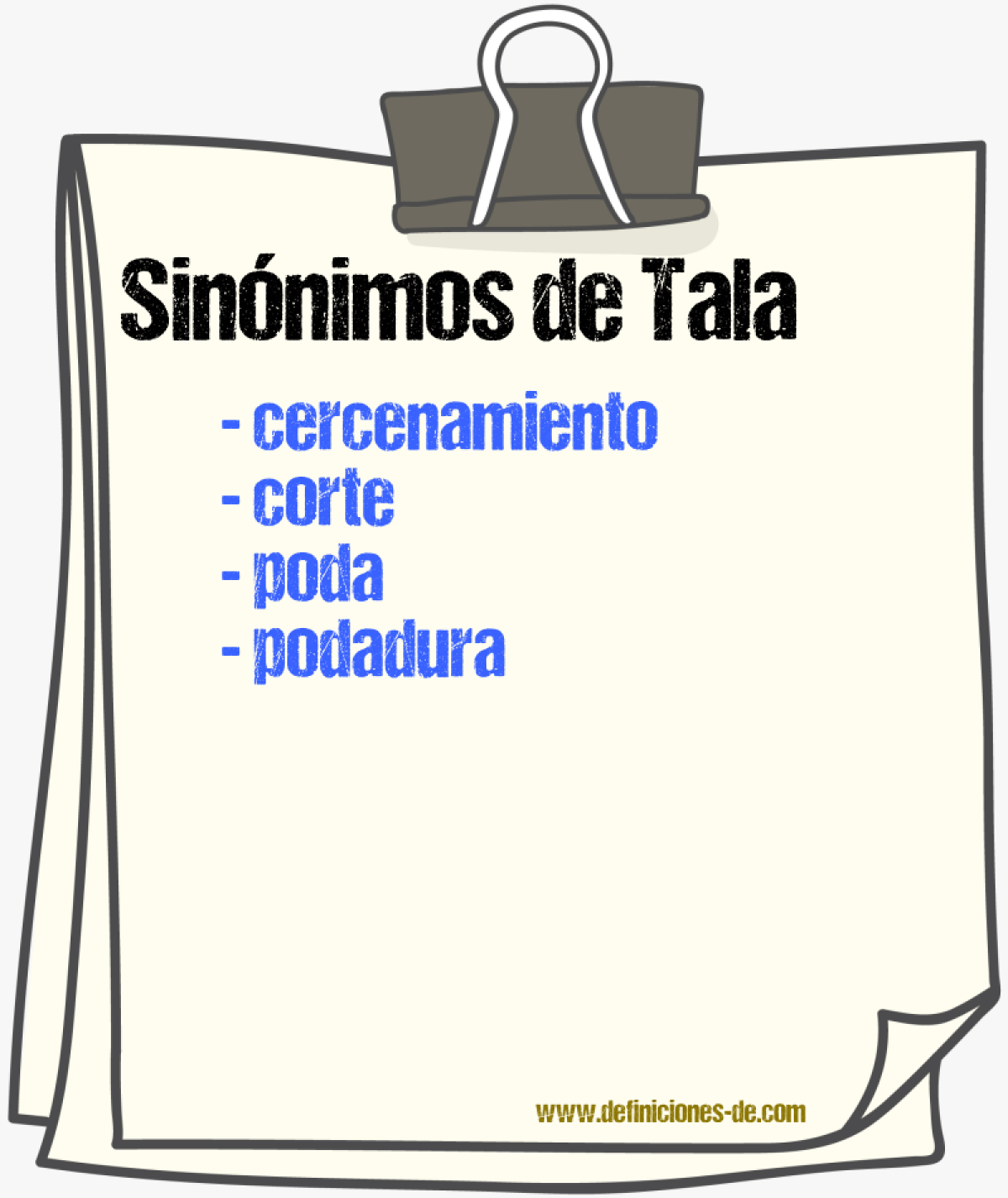 Sinnimos de tala