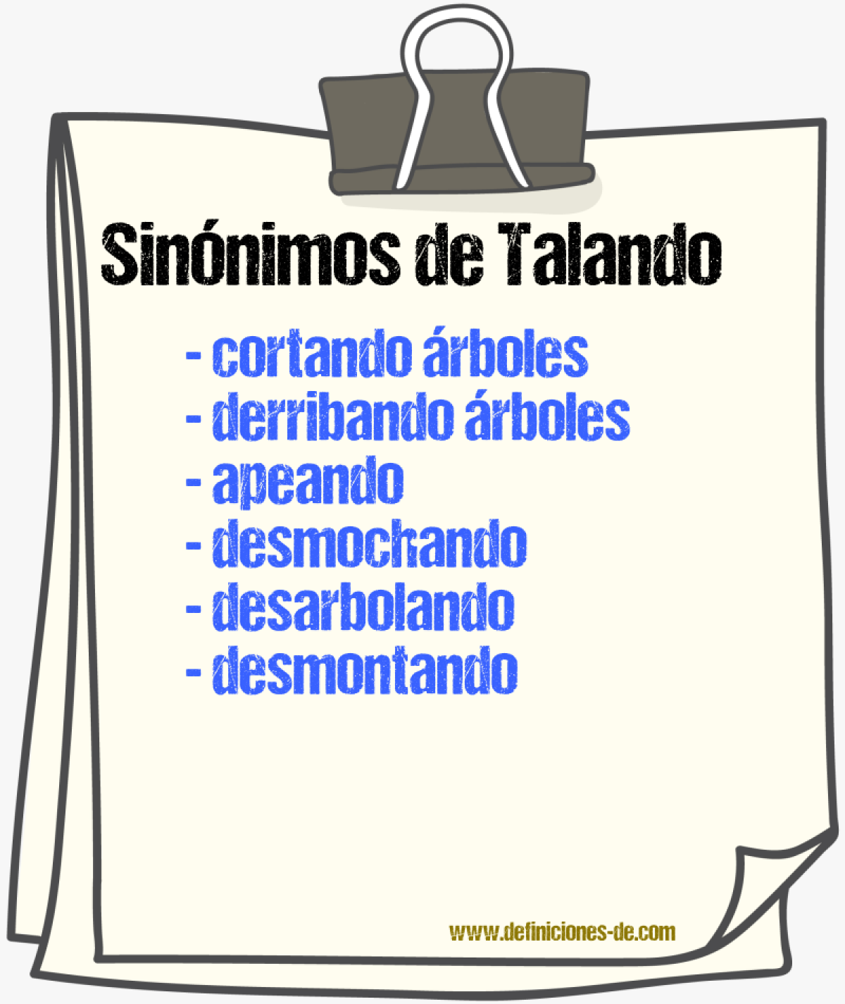 Sinónimos de talando