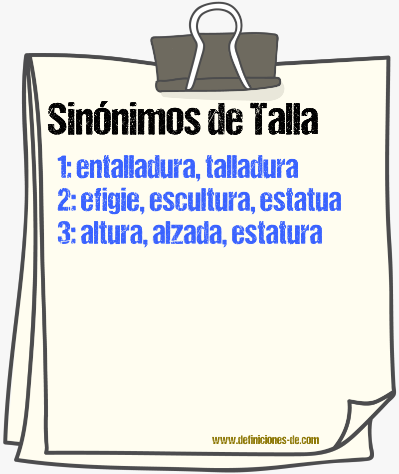 Sinnimos de talla