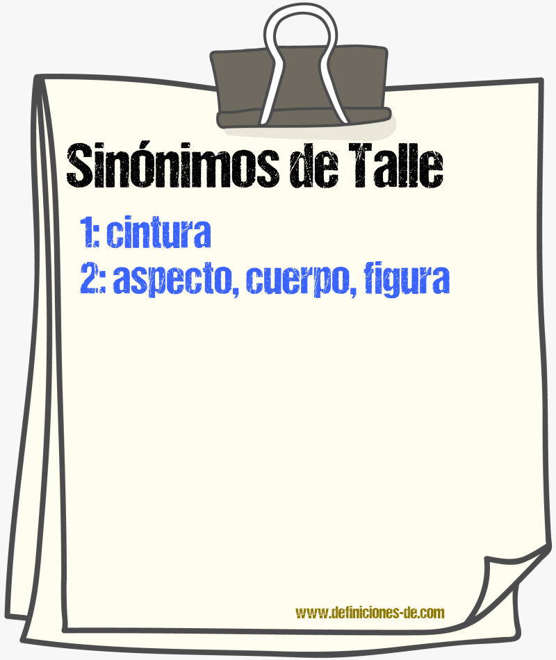 Sinnimos de talle