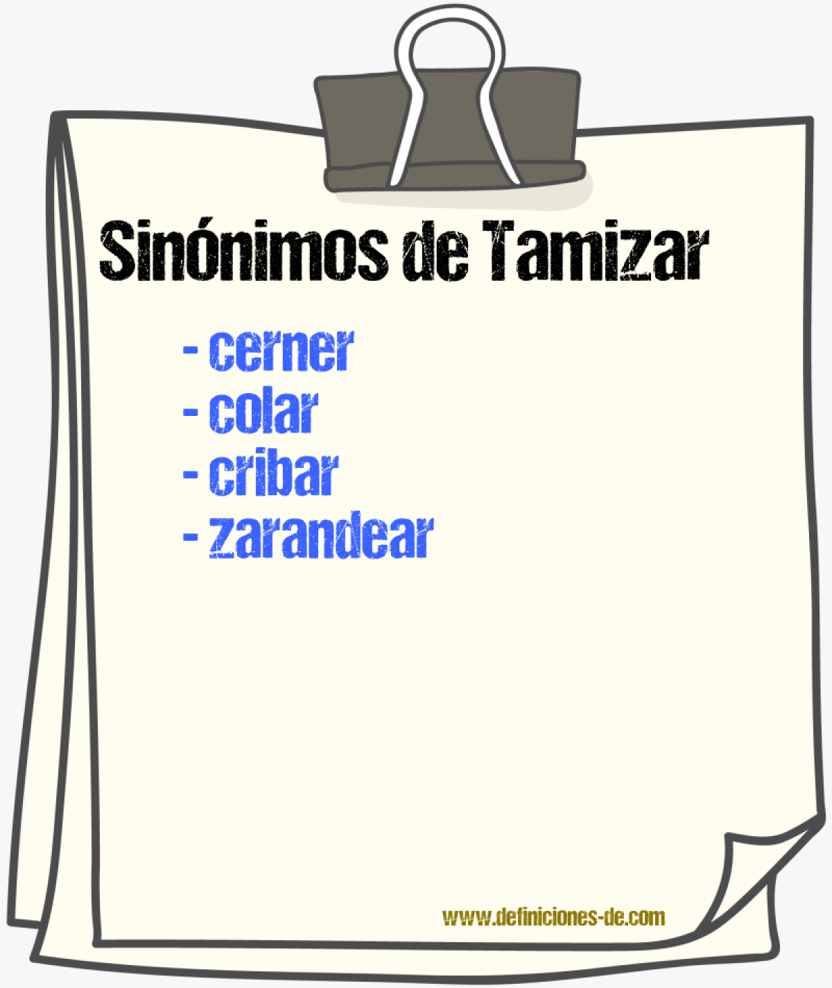 Sinnimos de tamizar