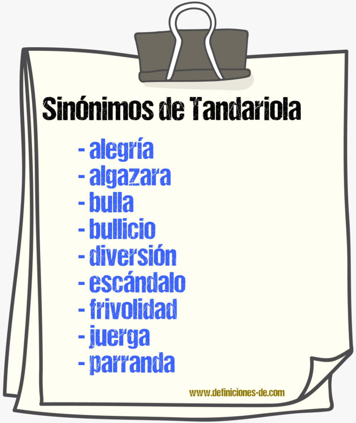 Sinnimos de tandariola