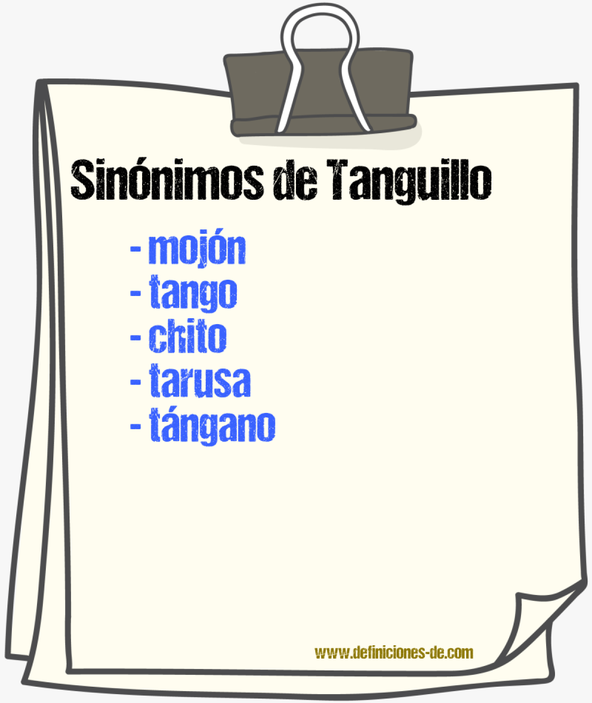 Sinnimos de tanguillo