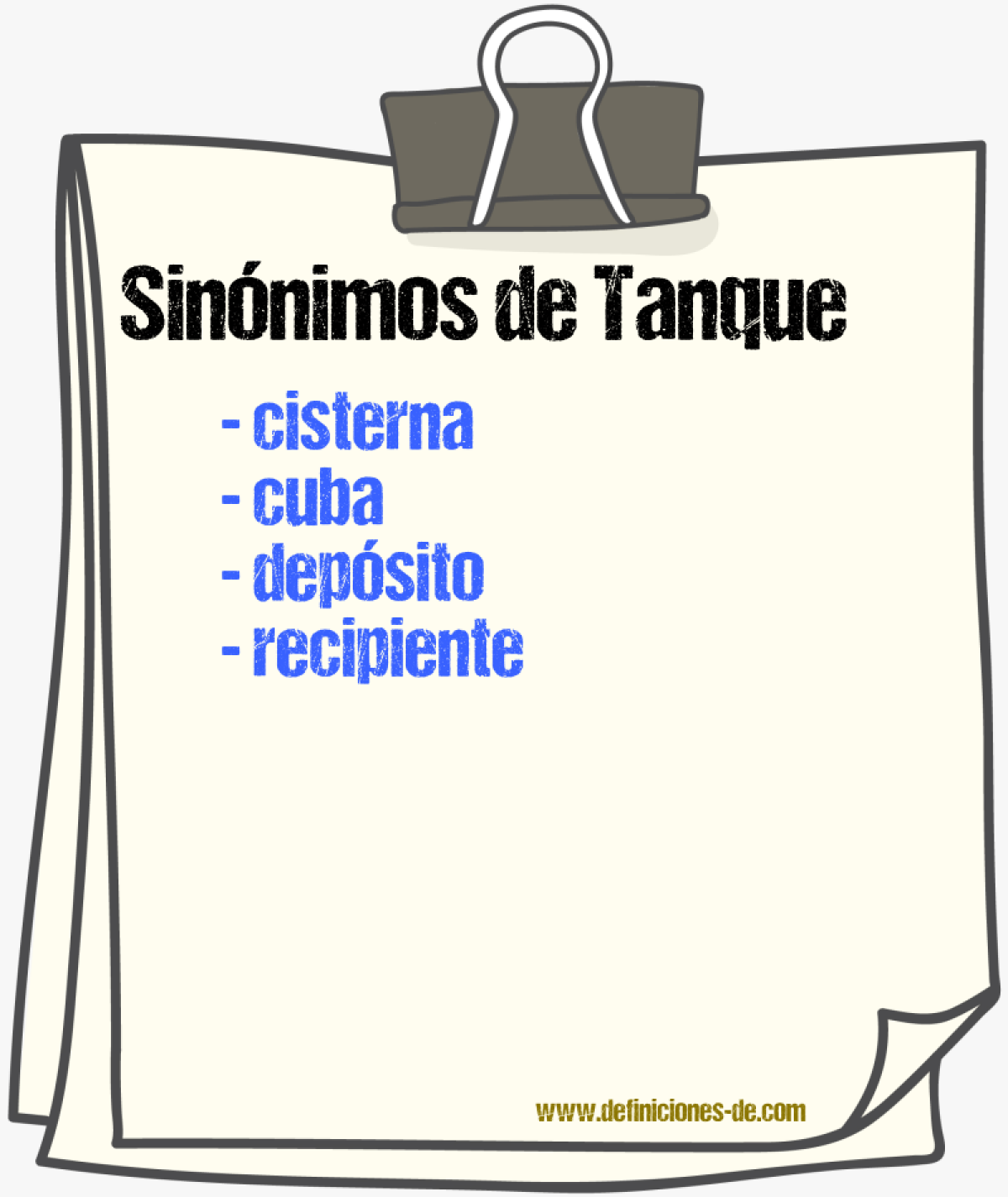 Sinnimos de tanque