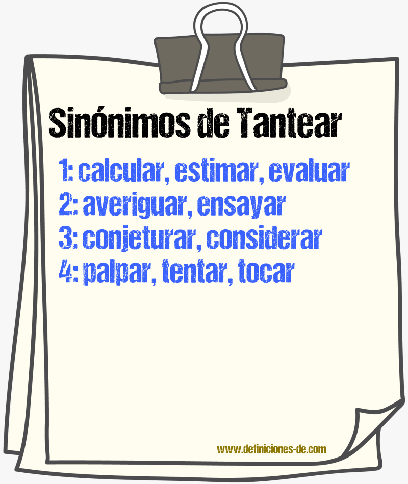 Sinnimos de tantear