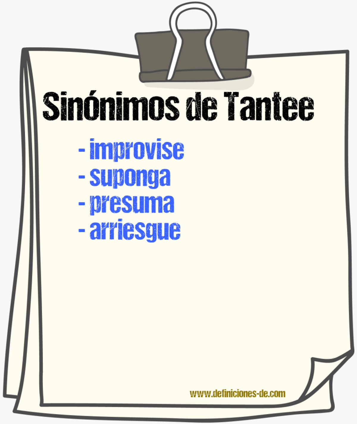 Sinónimos de tantee