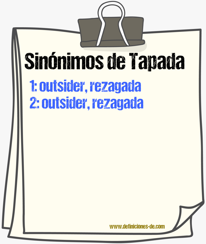 Sinónimos de tapada