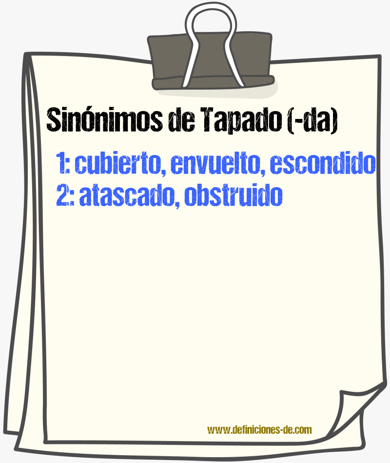 Sinnimos de tapado