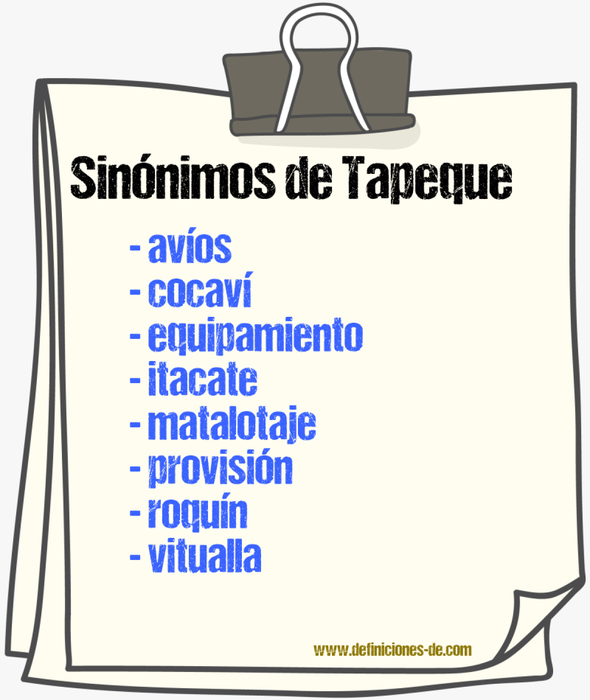 Sinnimos de tapeque