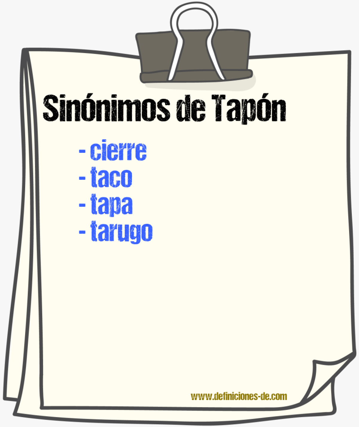 Sinnimos de tapn