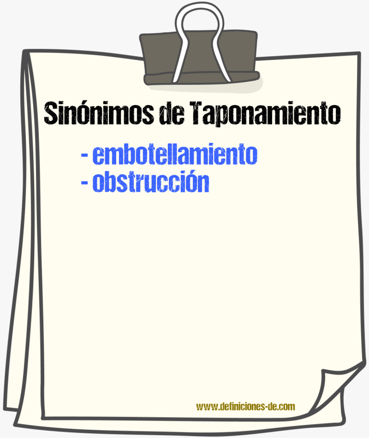 Sinnimos de taponamiento