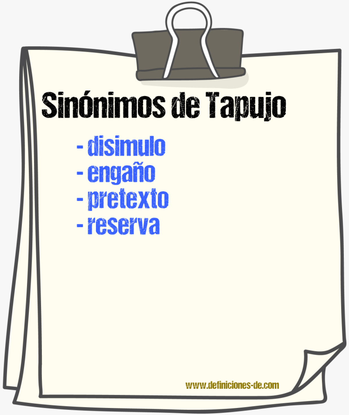 Sinnimos de tapujo