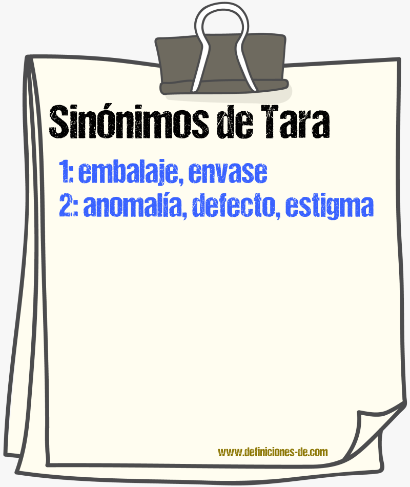 Sinnimos de tara