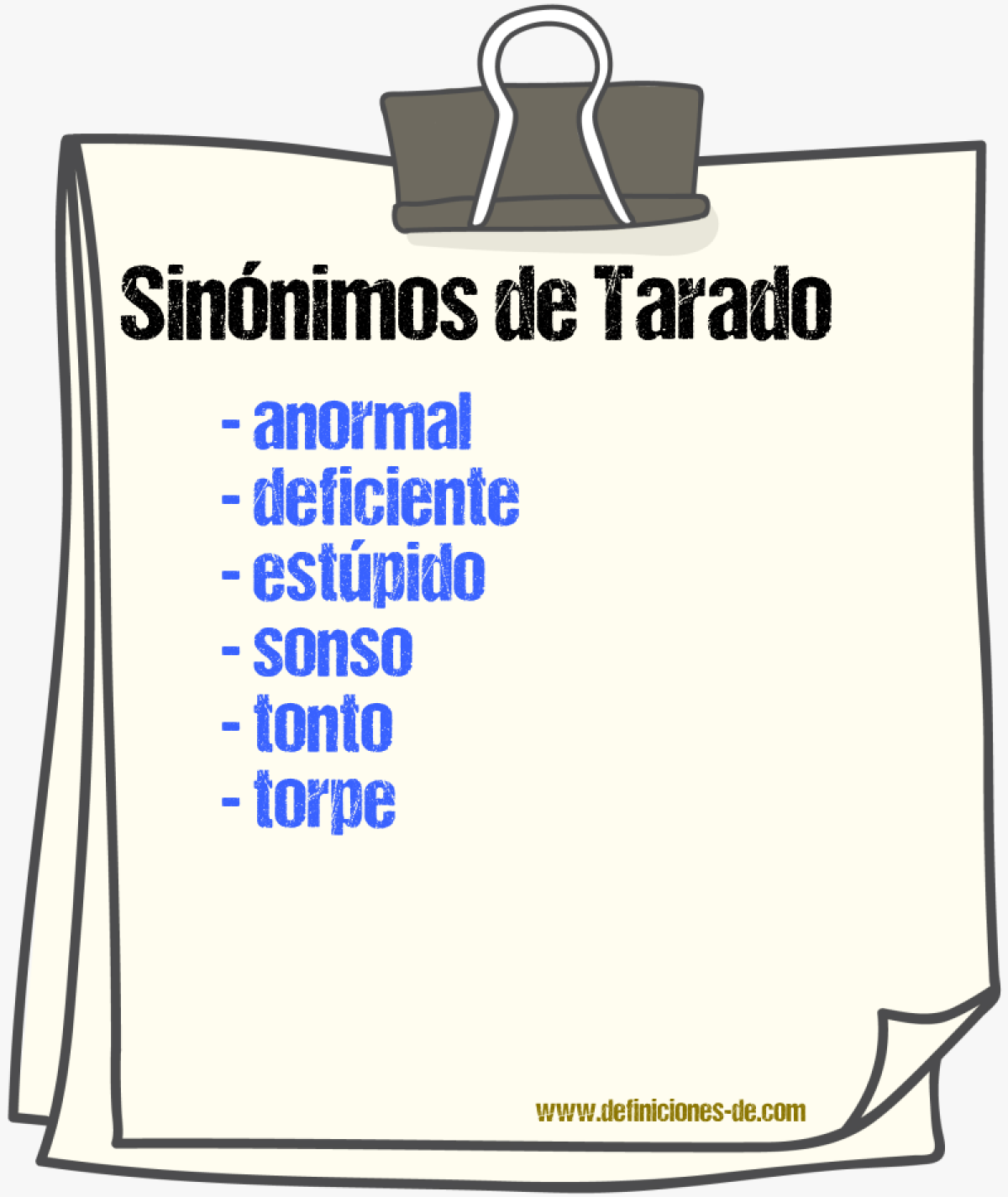 Sinnimos de tarado