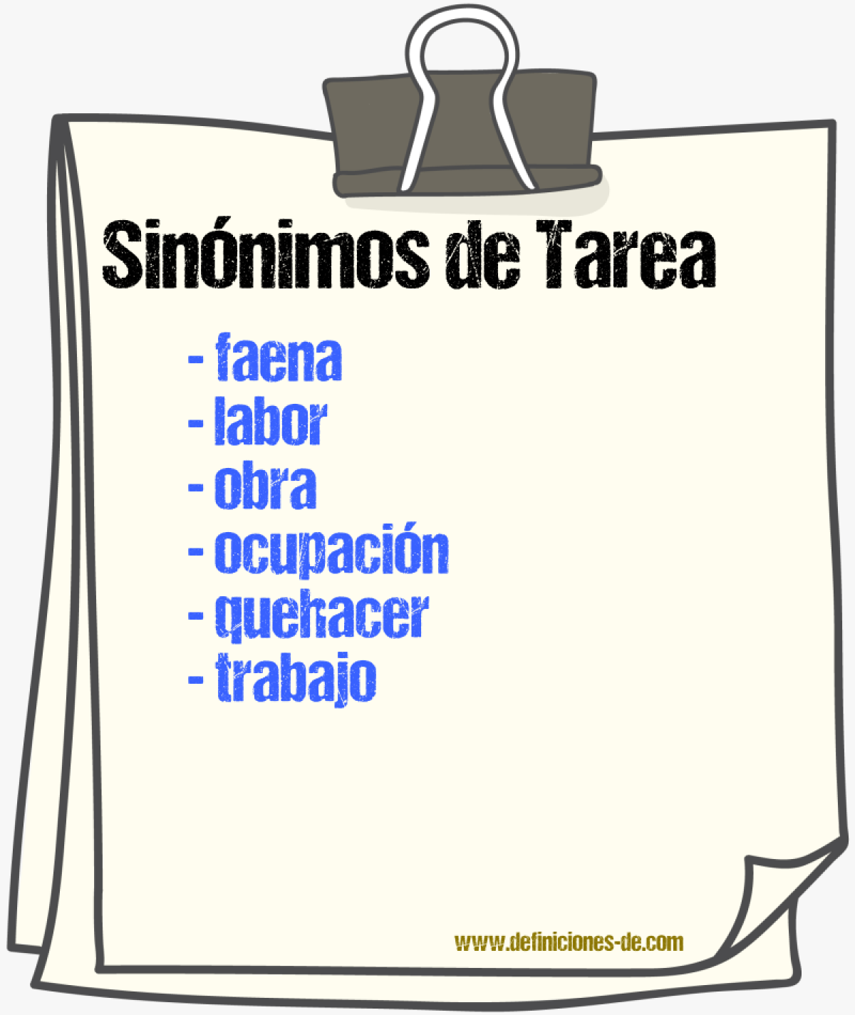 Sinnimos de tarea