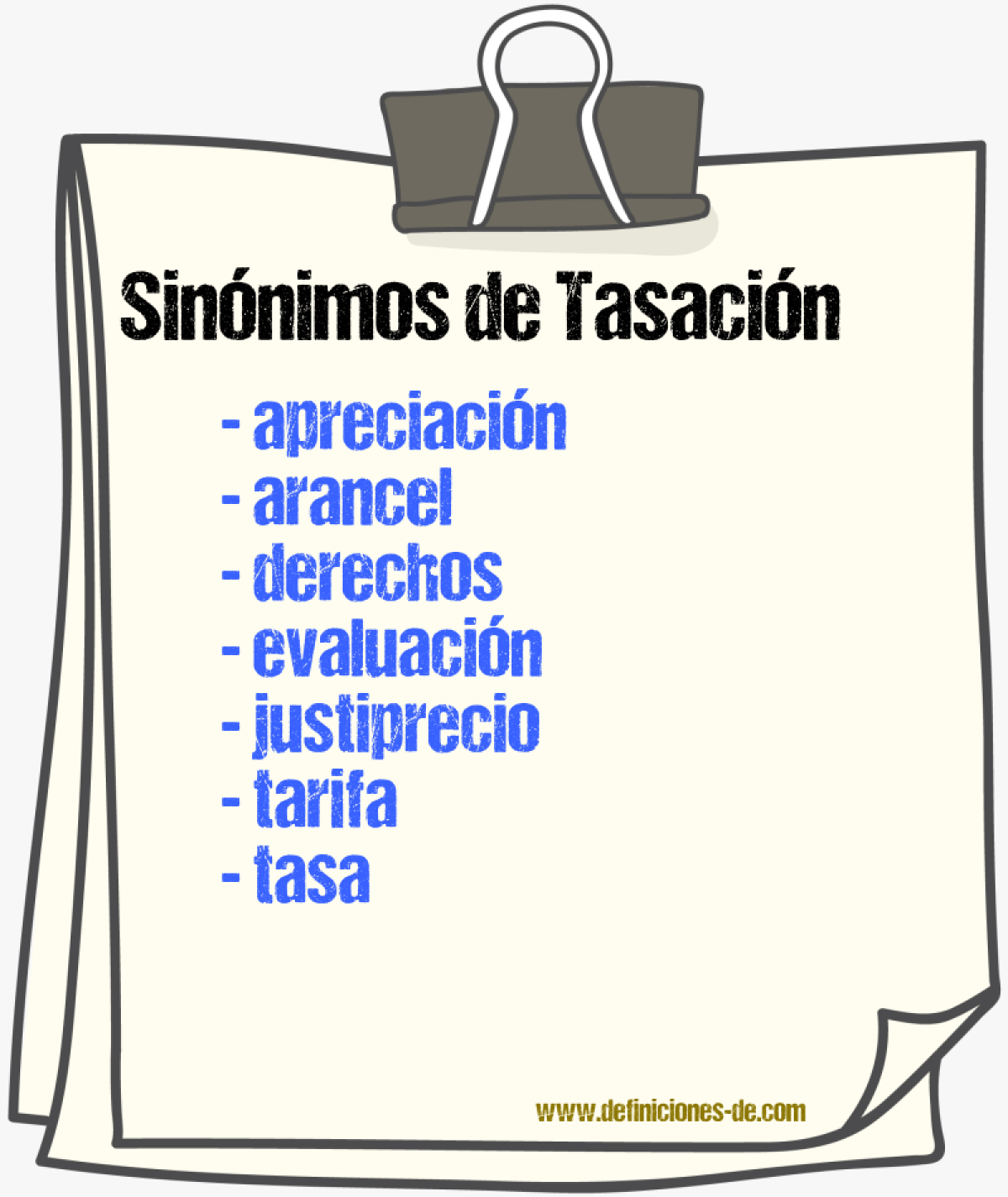 Sinnimos de tasacin