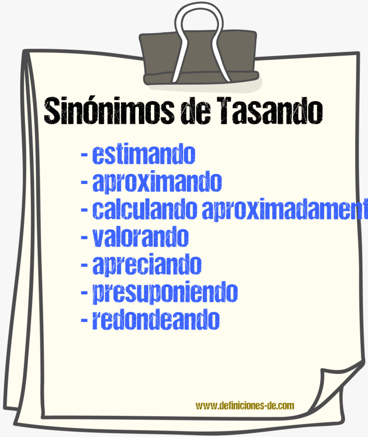 Sinónimos de tasando