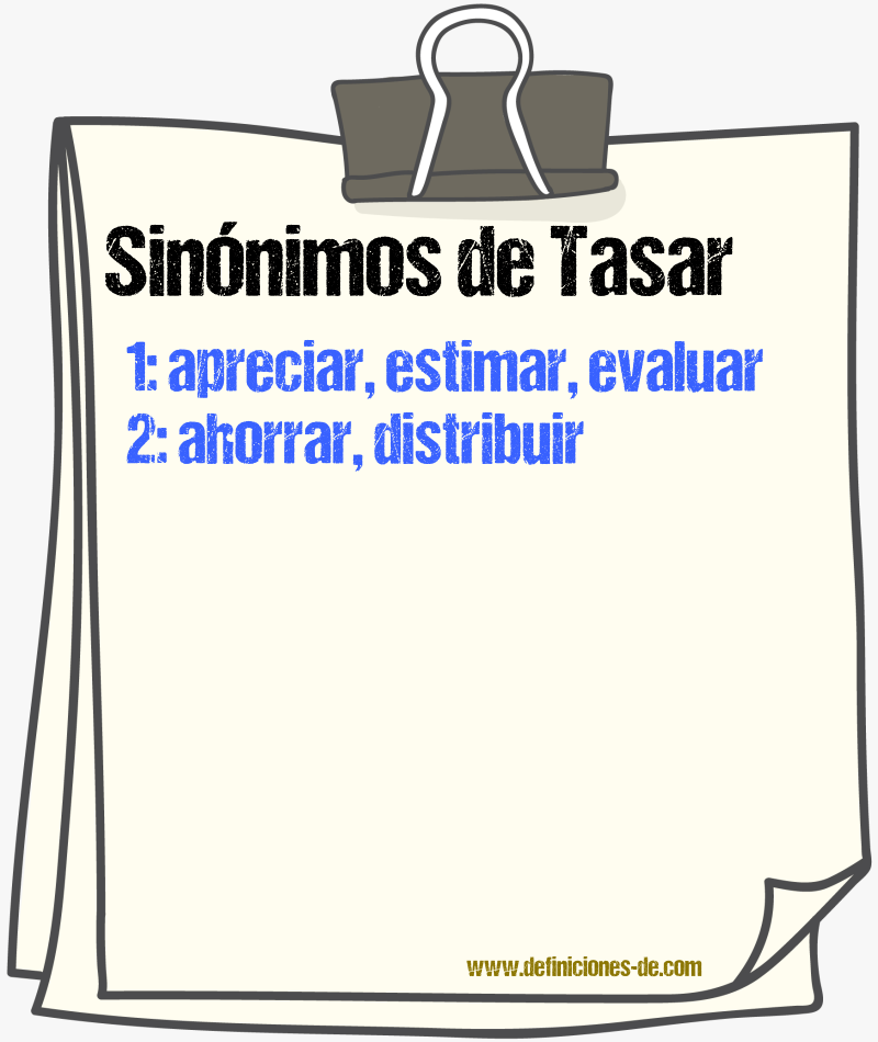 Sinnimos de tasar