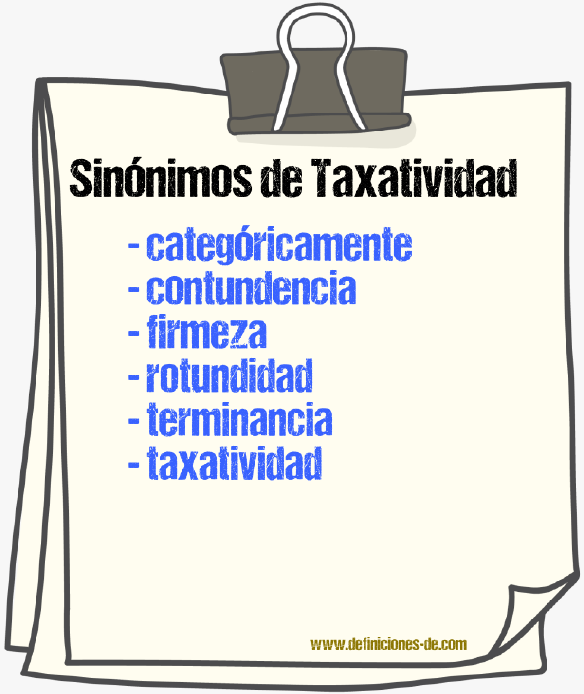 Sinónimos de taxatividad