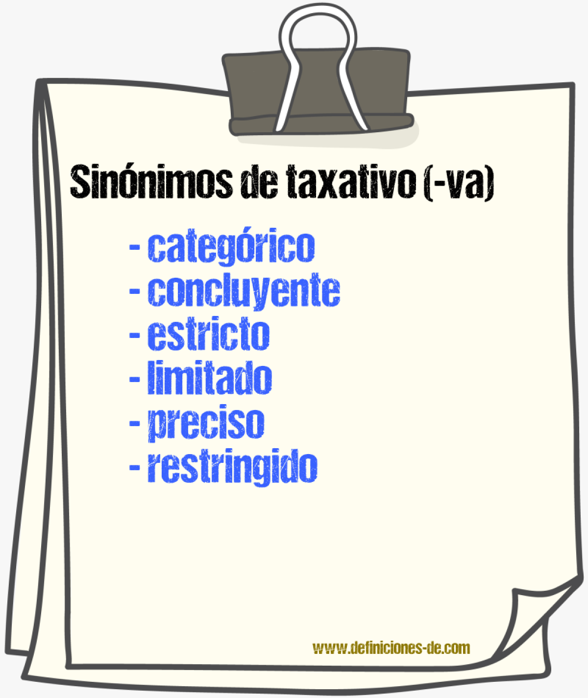 Sinnimos de taxativo