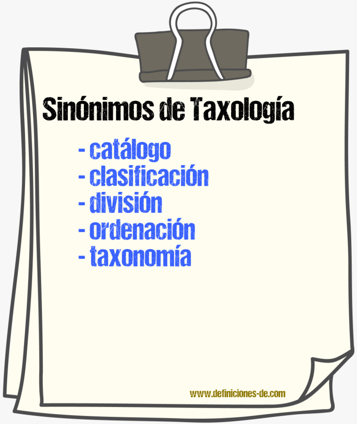 Sinnimos de taxologa