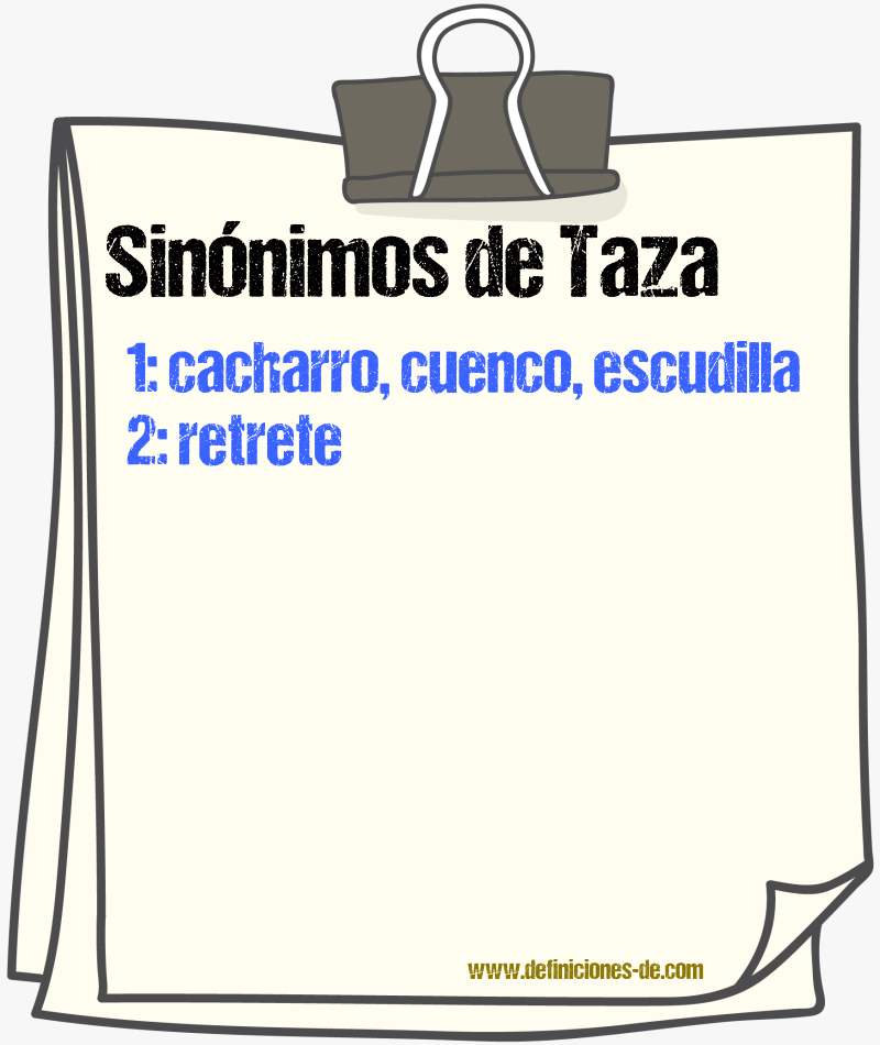 Sinnimos de taza