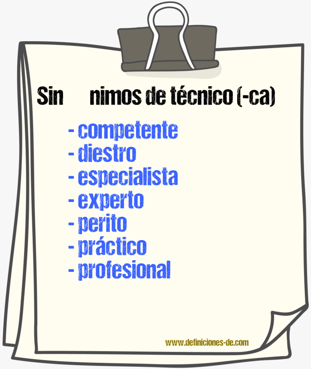 Sinnimos de tcnico