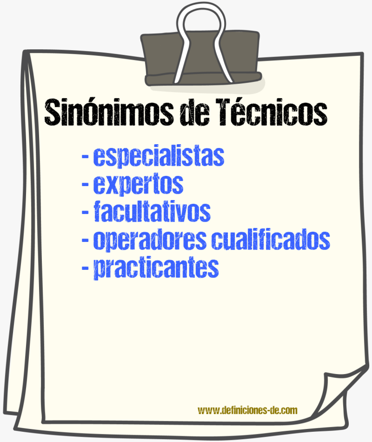 Sinónimos de técnicos