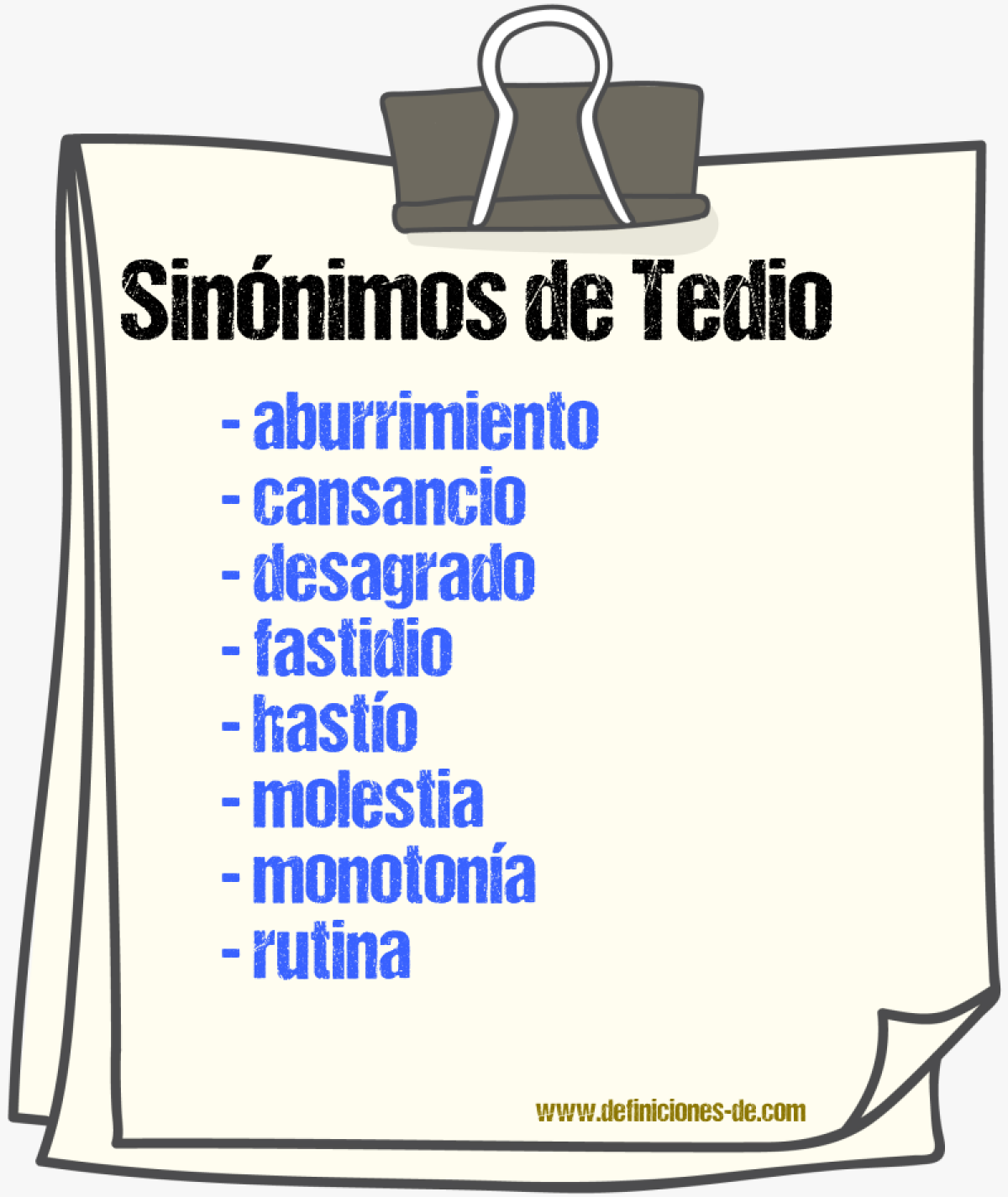 Sinnimos de tedio