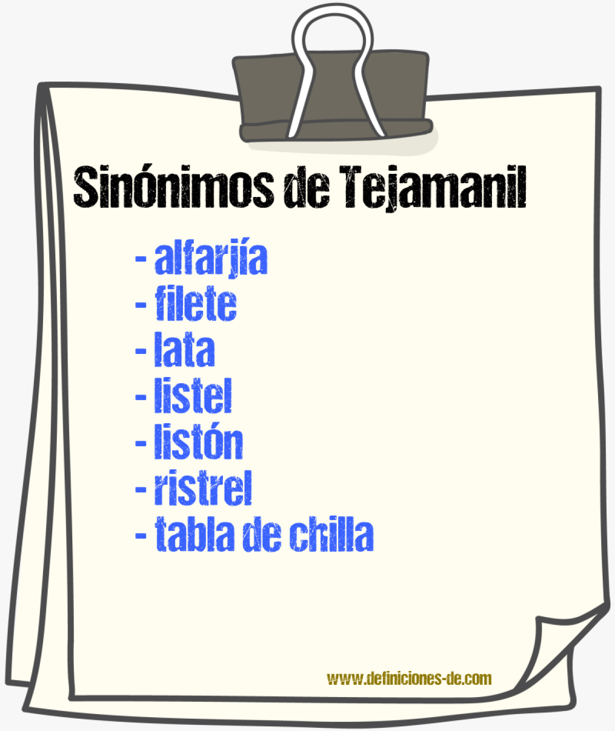 Sinnimos de tejamanil