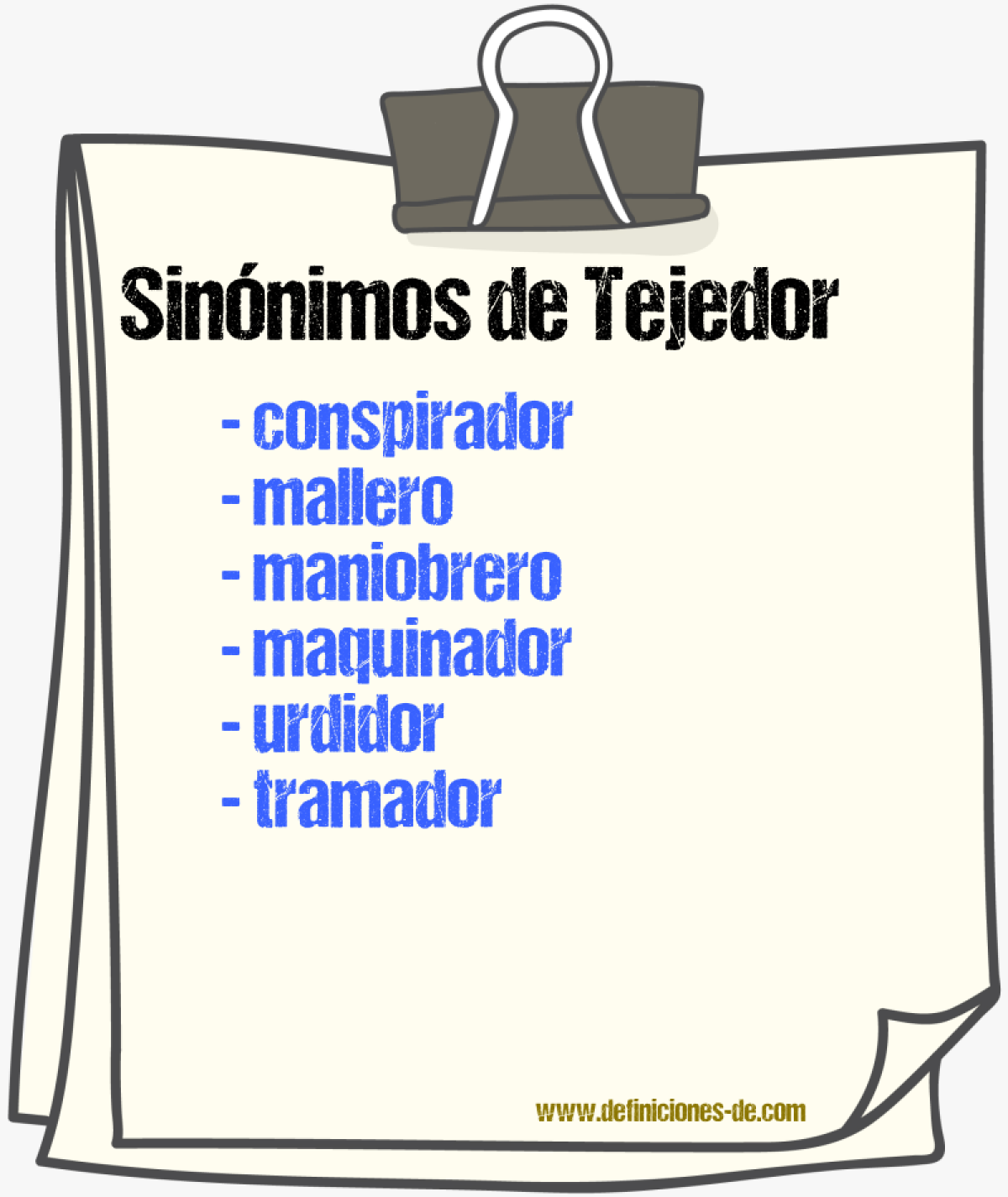 Sinnimos de tejedor