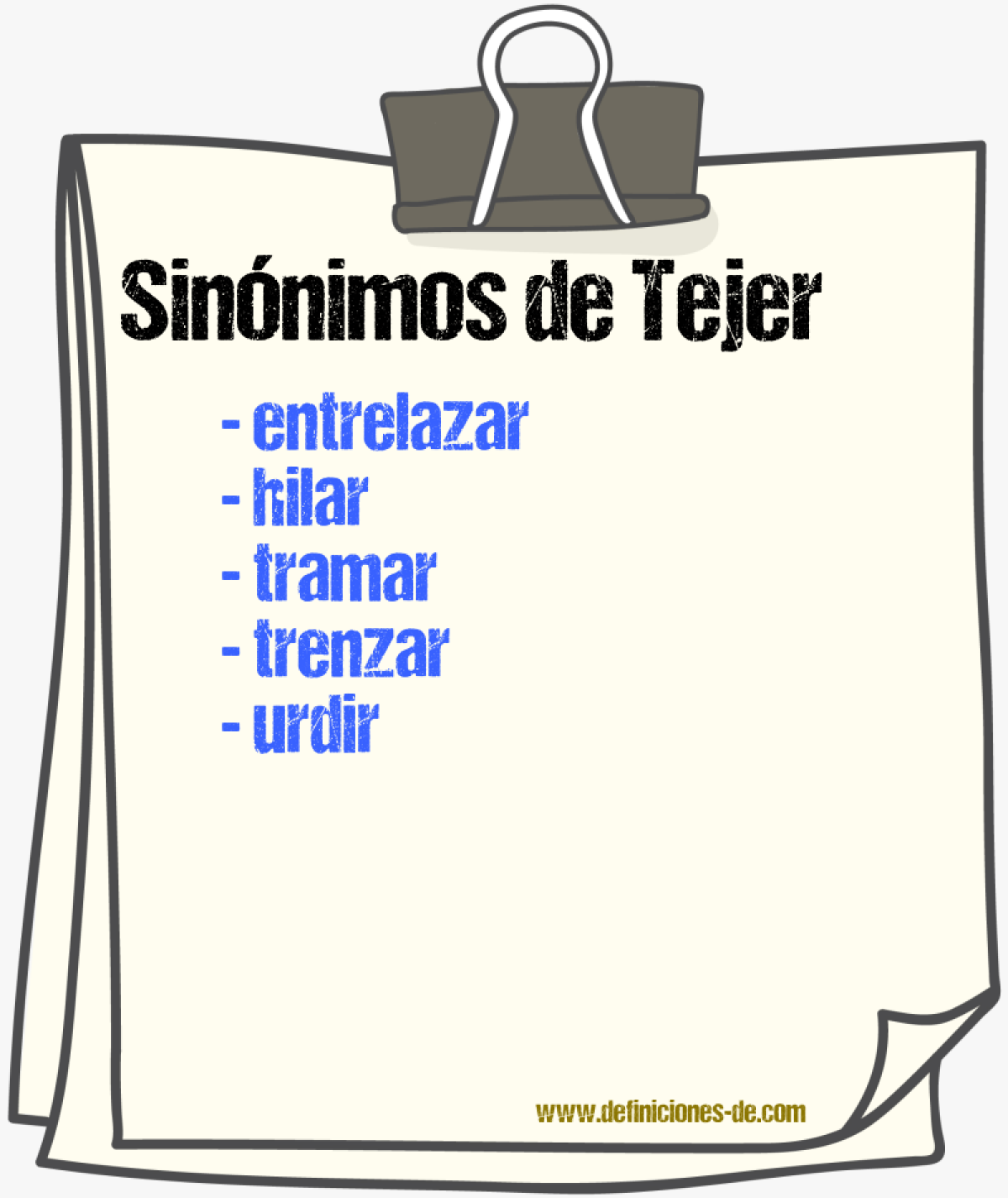 Sinnimos de tejer