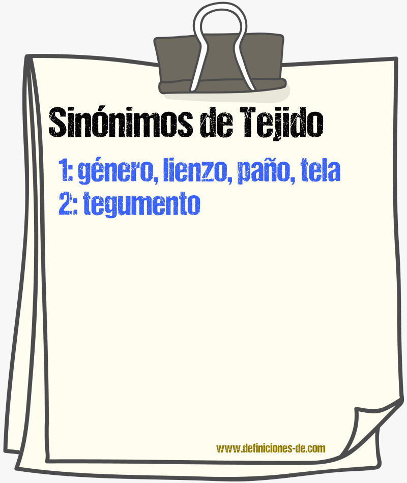 Sinnimos de tejido